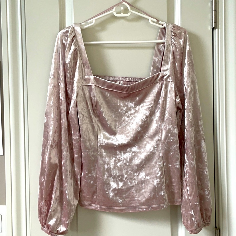 Anthropologie crushed velvet top